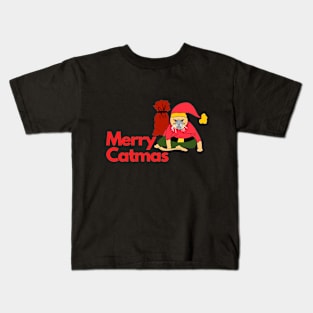 Merry Christmas - MerryCatmas - Cat Lovers Kids T-Shirt